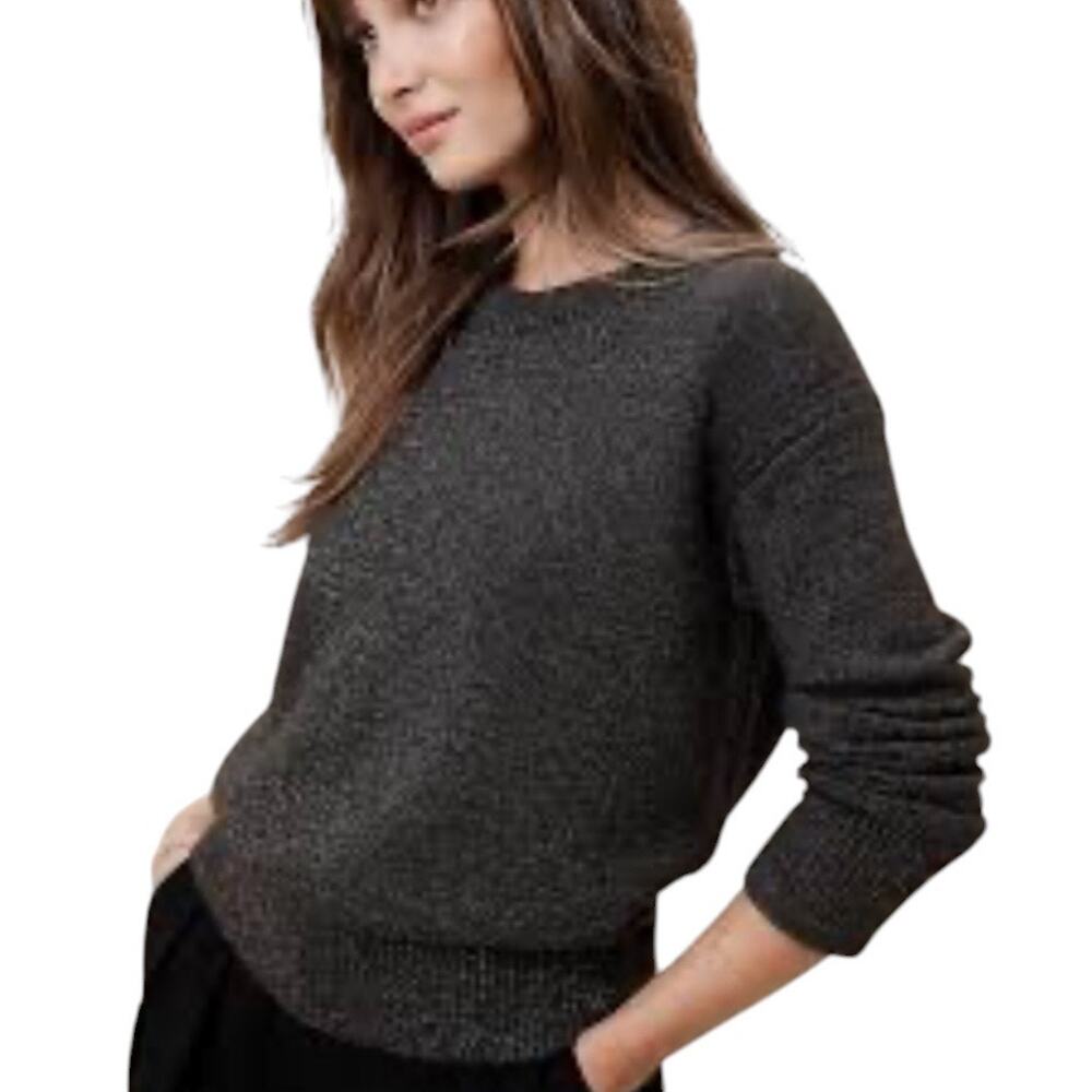 NWT Banana Republic Cozy Shimmer Pullover Sweater in Gunmetal Size Medium